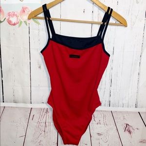 Nautica One Piece Red Swimsuit Size 10